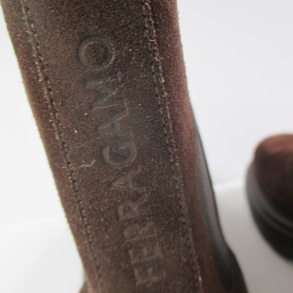 Ferragamo Mens Size 8 Brown Suede Pull-on Boots Made in Italy NWT main image 11